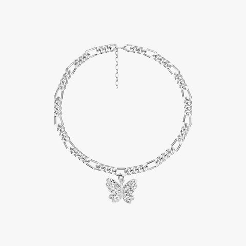 Elya Silver Butterfly Anklet