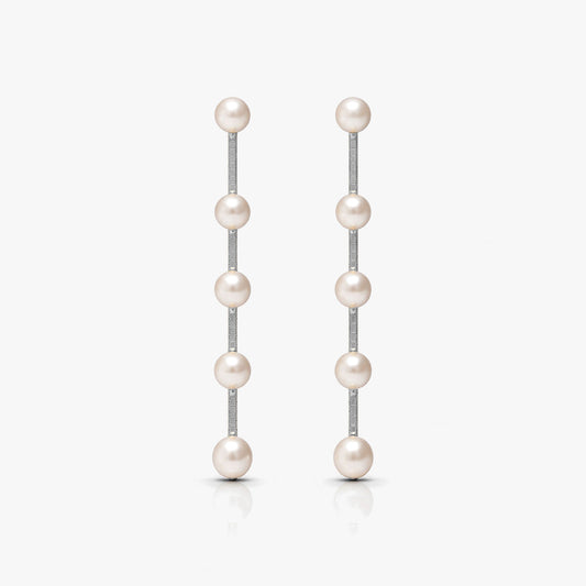 Anna Silver Round Pearl Earrings
