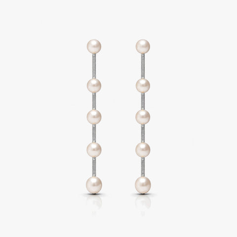 Anna Silver Round Pearl Earrings