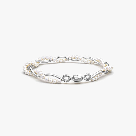 Evelyn Silver Pearl Bracelets