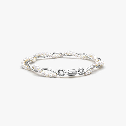 Evelyn Silver Pearl Bracelets
