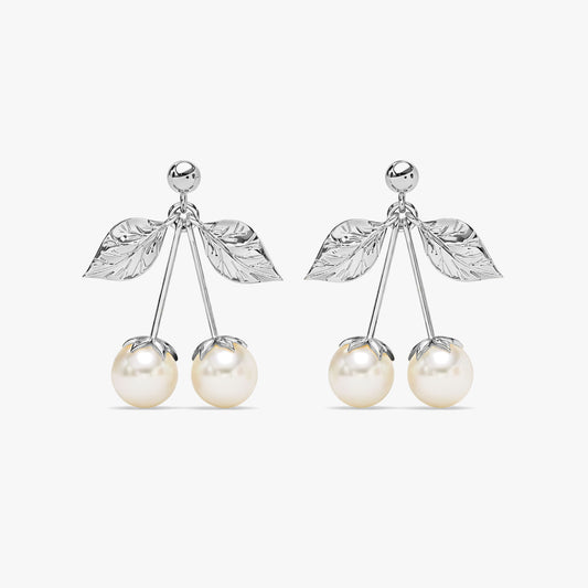Bria Silver Synthetic Pearl Earrings