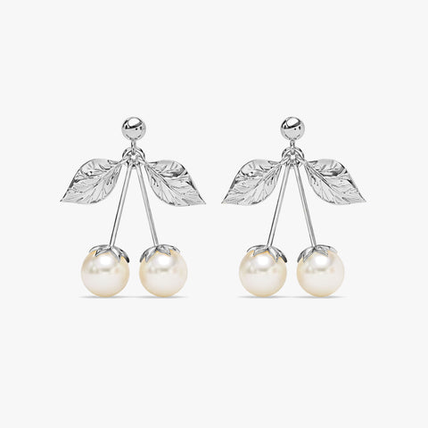 Bria Silver Synthetic Pearl Earrings