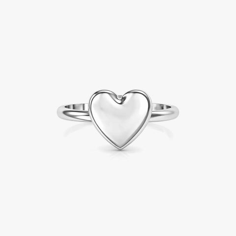 Asha Silver Heart Adjustable Ring