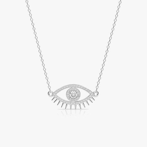Cyro Silver Zirconia Necklace