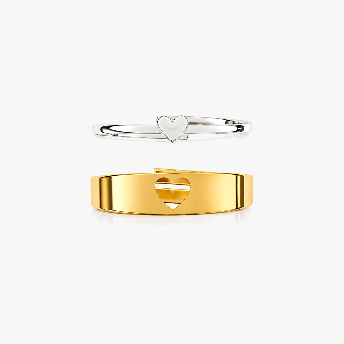 Havi Silver Adjustable Two Tone Ring Set