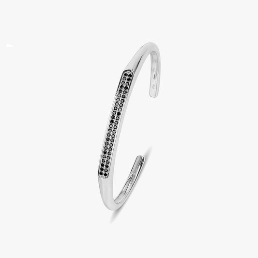 Zayn Silver Black Spinel Bangle