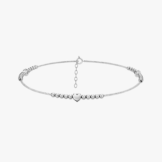 Qela Silver Heart Anklet