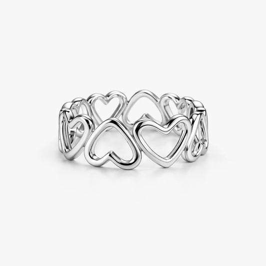 Aila Silver Heart Adjustable Ring