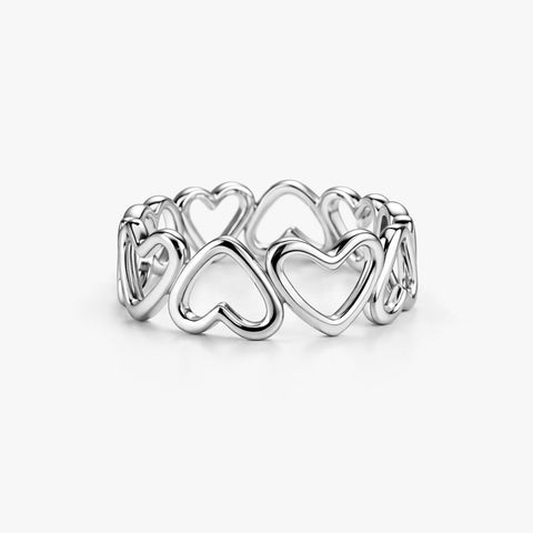 Aila Silver Heart Adjustable Ring