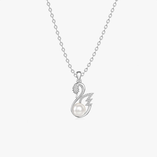 Zyra Silver  Pearl Necklace