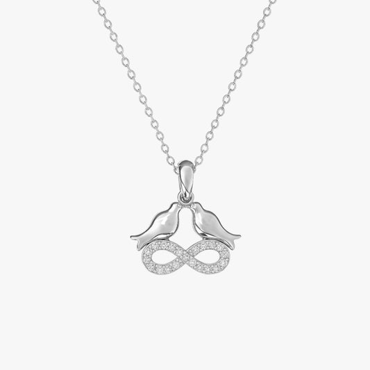 Cera Silver Zirconia Bird Necklace