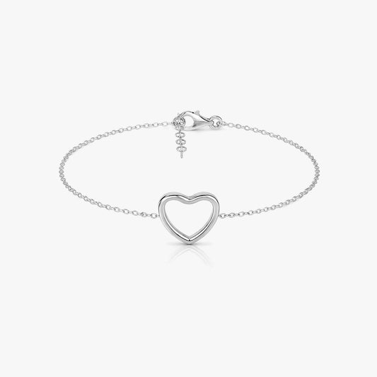 Euni Silver Heart Bracelet