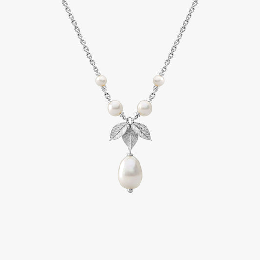 Ema Silver Pearl Necklace