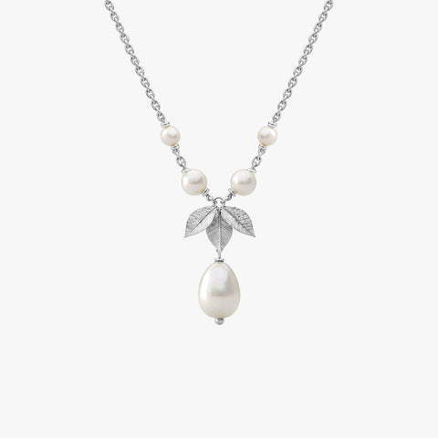 Ema Silver Pearl Necklace