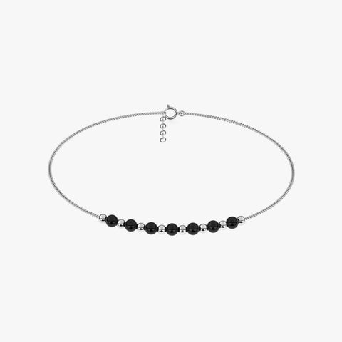 Rova Silver Beads Anklet