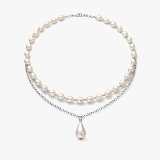 Zoya Silver Pearl Necklace