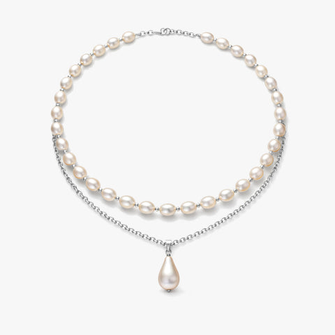 Zoya Silver Pearl Necklace