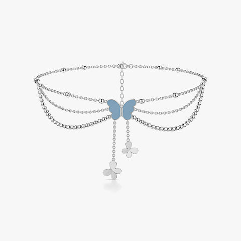 Bysa Silver Butterfly Anklet