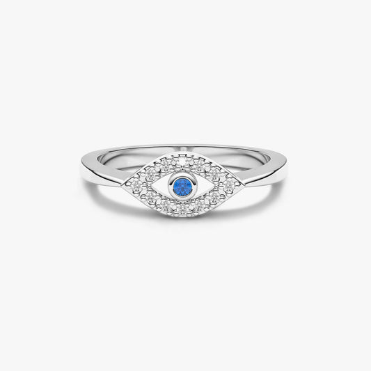 Veya Silver Adjustable Evil Eye Ring