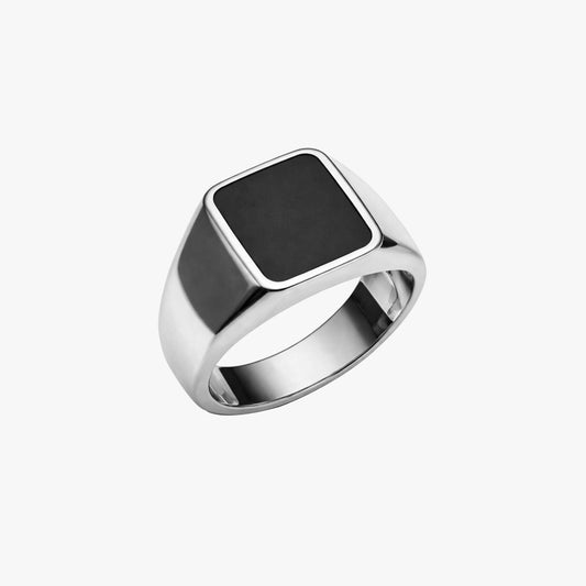 Rony Adjustable Silver Enamel Ring