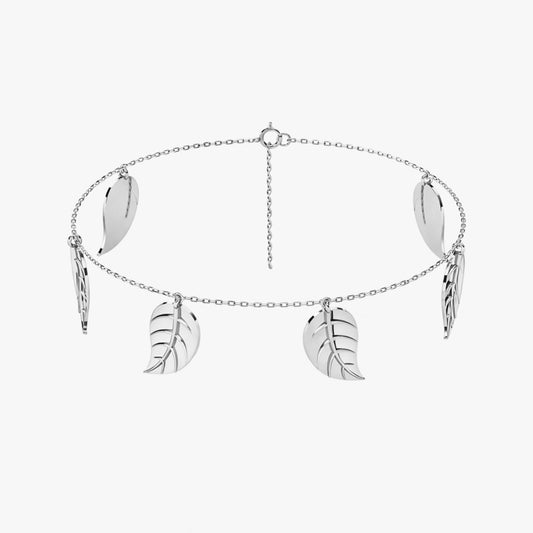 Aysa Silver Leaf Anklet