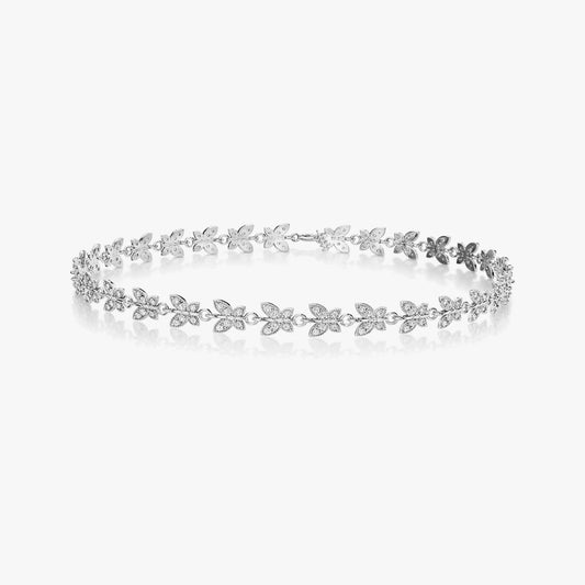 Quni Silver Butterfly Zirconia Anklet