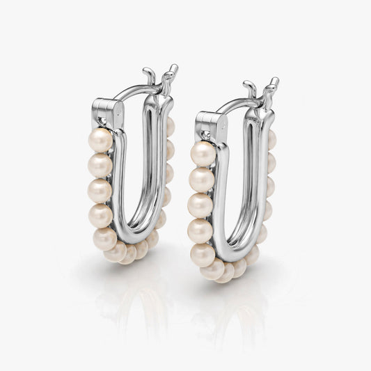Kate Silver Synthetic Pearl Earrings