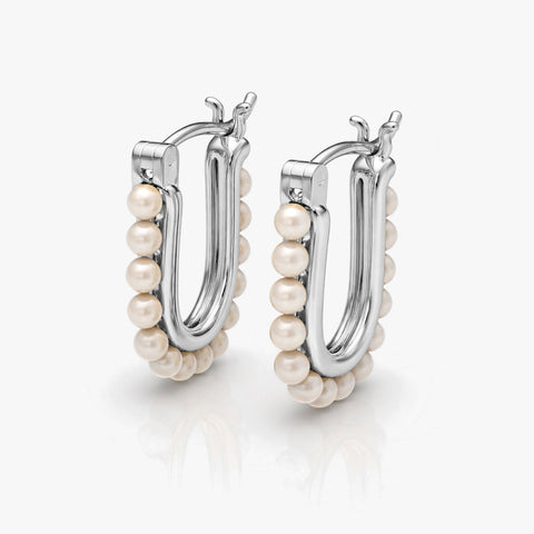 Kate Silver Synthetic Pearl Earrings