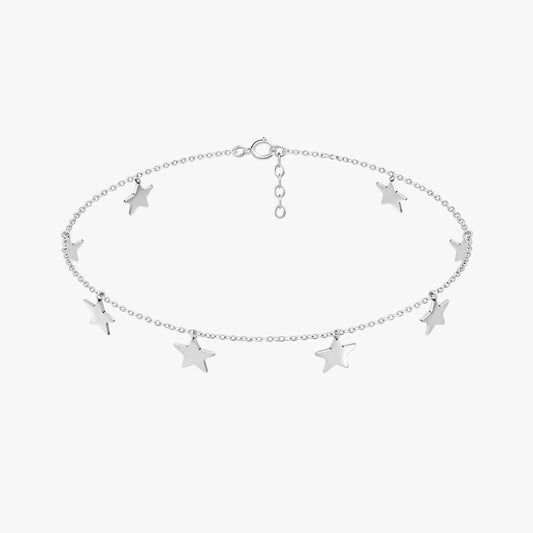 Aela Silver Star Anklet