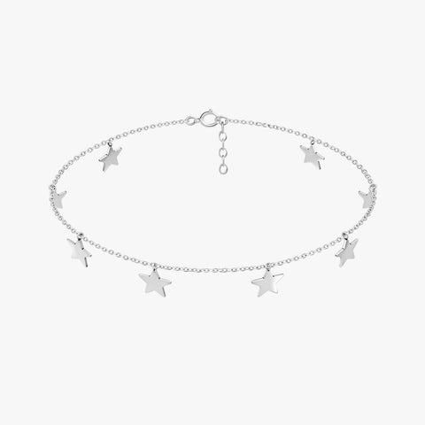 Aela Silver Star Anklet