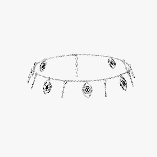 Heya Silver Evil Eye Anklet