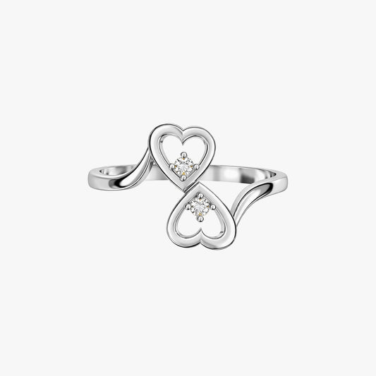 Nila Silver Heart Adjustable Ring