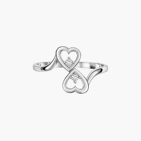 Nila Silver Heart Adjustable Ring