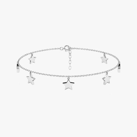 Anvi Silver Star Anklet