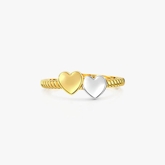 Kira Silver Adjustable Two Tone Ring