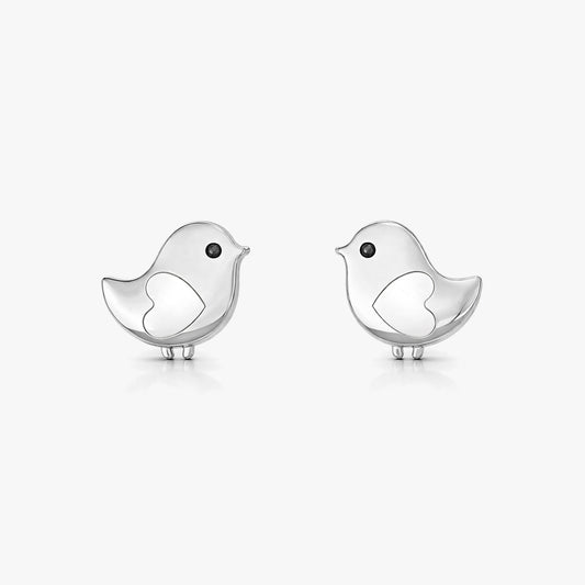 Cila Silver Stud Enamel Earrings