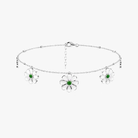 Arna Silver Floral Anklet