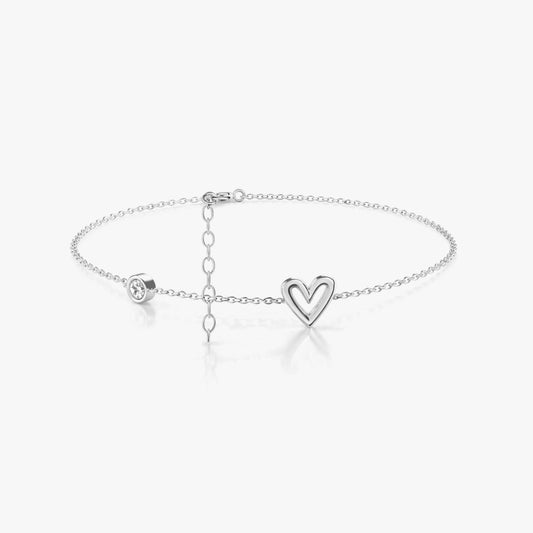 Ciri Silver Heart Zirconia Bracelet
