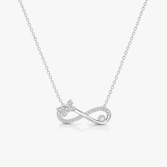 Dami Silver Zirconia Infinity  Necklace