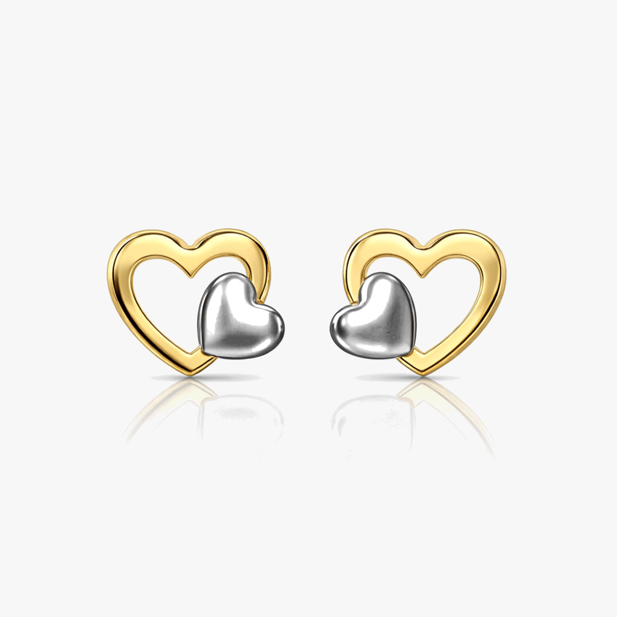 Ceyo Silver Two Tone Earrings