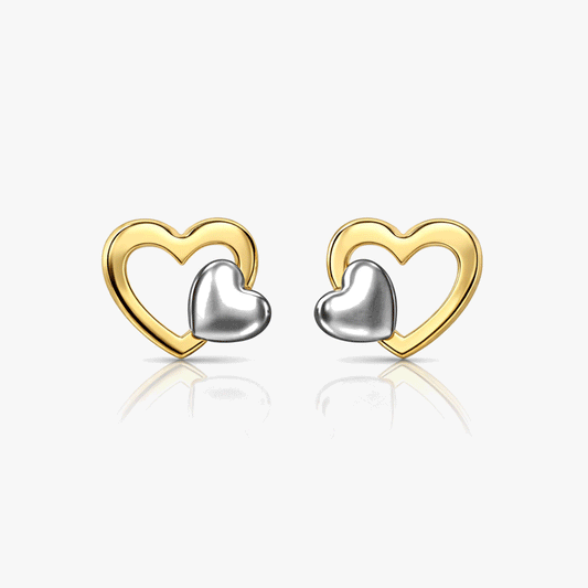Ceyo Silver Two Tone Earrings