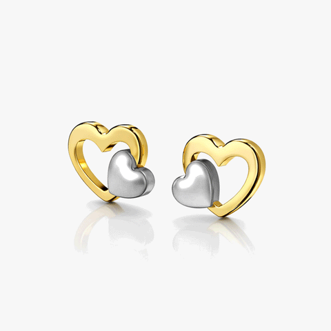 Ceyo Silver Two Tone Earrings