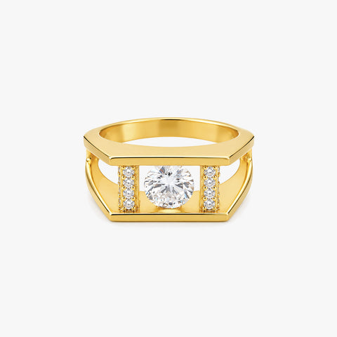 Siya Silver Diamond Adjustable Ring