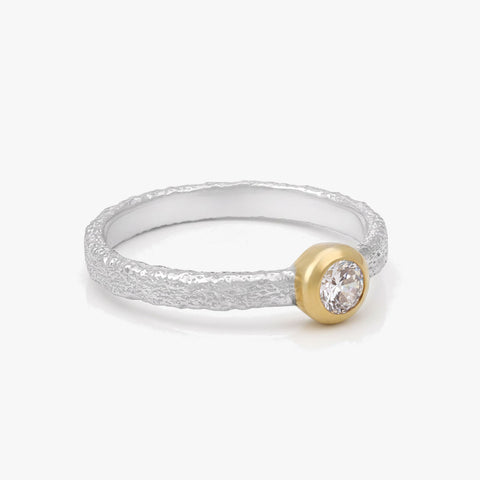 Sia Silver Two Tone Adjustable Ring