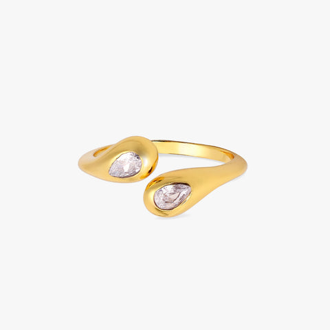 Zoe Silver Diamond Adjustable Ring