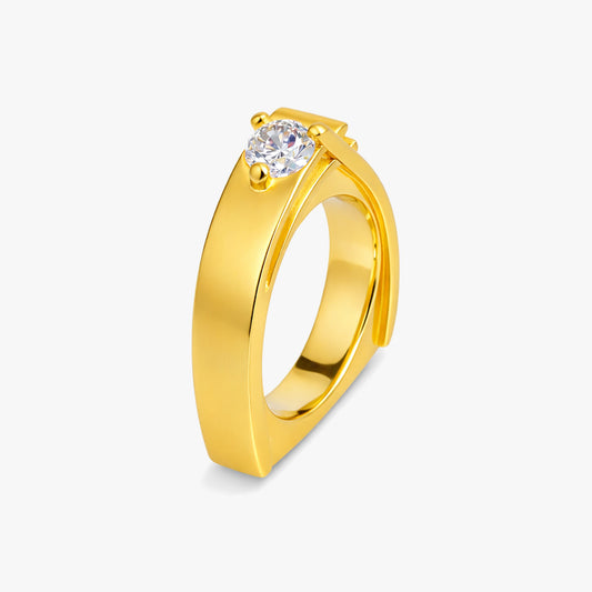 Joe Silver Diamond Adjustable Ring