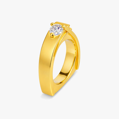 Joe Silver Diamond Adjustable Ring