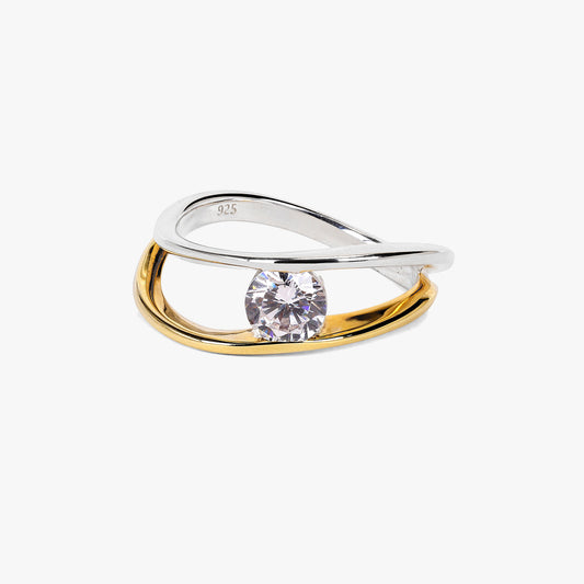 Nela Two Tone  Adjustable Ring