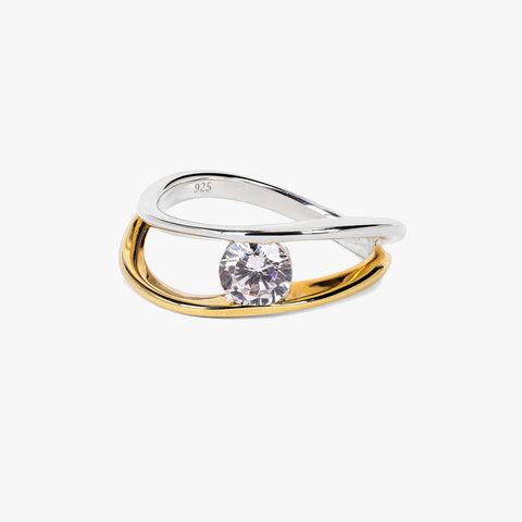Nela Two Tone  Adjustable Ring